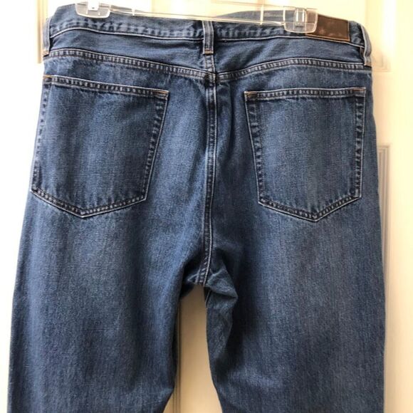 J Crew The Bleecker Men's Denim Blue Jeans 36 x 32 Zip Closure Straight Designer - Picture 6 of 13